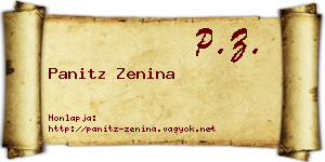 Panitz Zenina névjegykártya